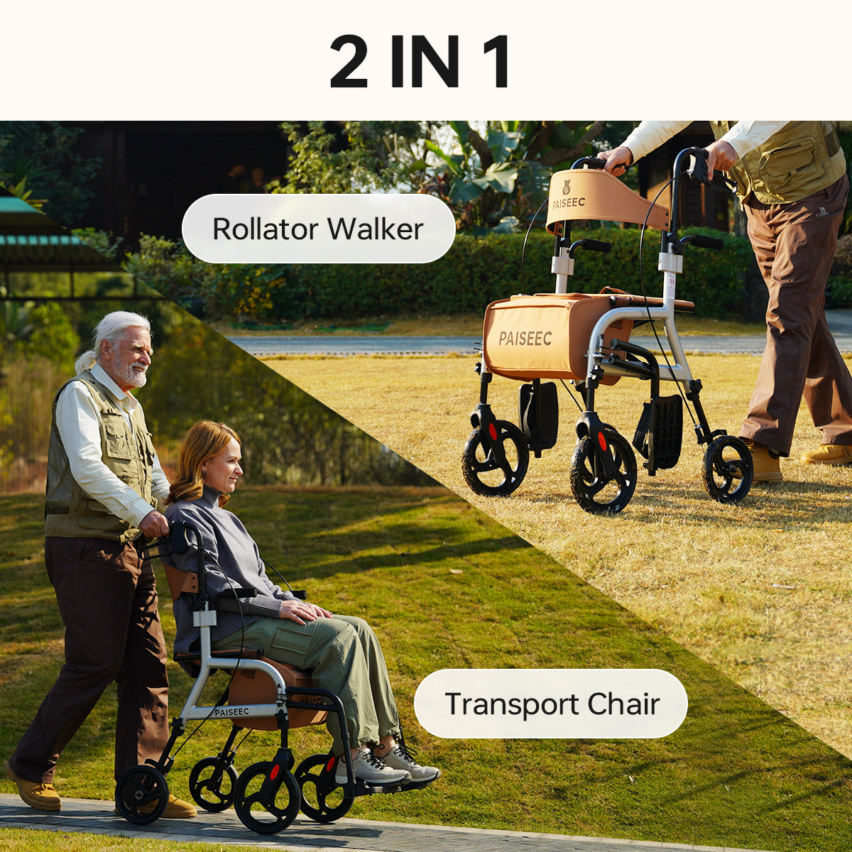 Paiseec 2 in 1 Rollator Walker R1